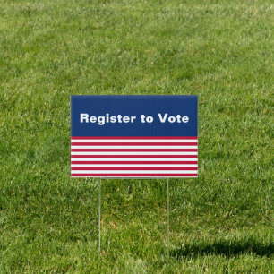 Patriotic Register to Vote Yard Sign