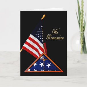 PATRIOTIC, REMEMBRANCE - FOLDED FLAG INCASED HOLIDAY CARD