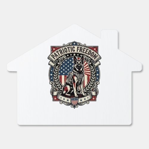 Patriotic Rescue Dog Sign