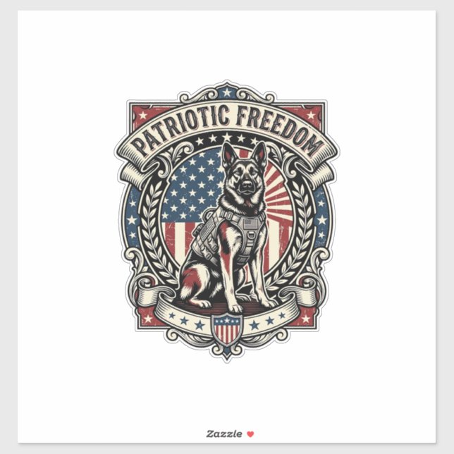 Patriotic Rescue Dog Sticker (Sheet)