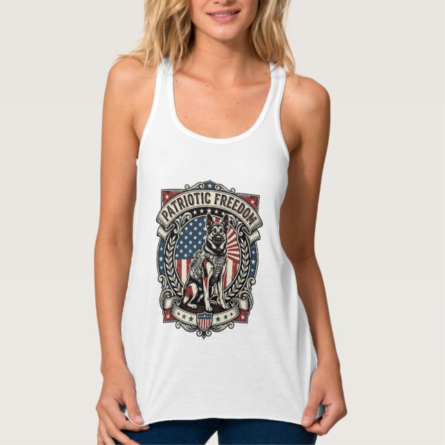 Patriotic Rescue Dog Tank Top (Front)
