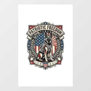Patriotic Rescue Dog Window Cling