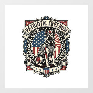 Patriotic Rescue Dog Window Cling