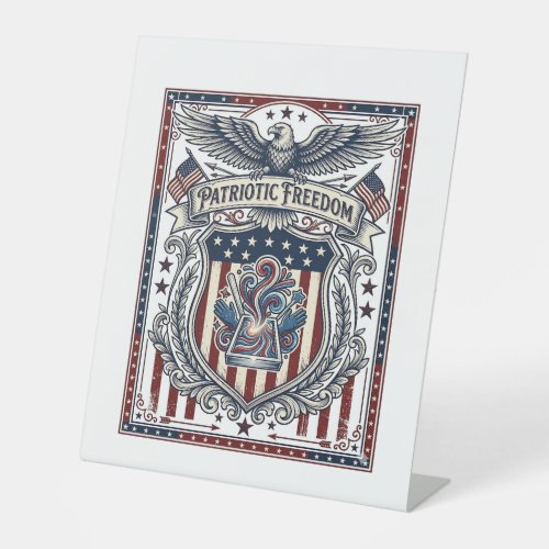 Patriotic Resin Pedestal Sign