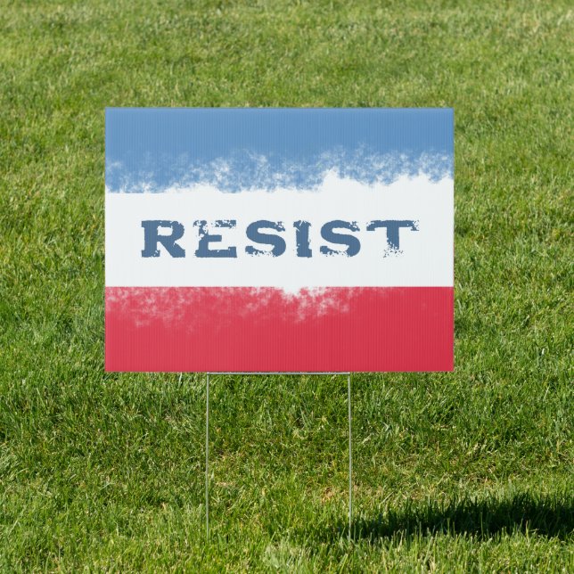Patriotic Resist Button Political Sign (Insitu)