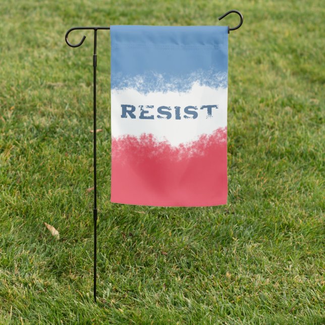 Patriotic Resist Political  Garden Flag (In SItu)