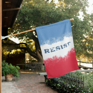 Patriotic Resist Political  House Flag