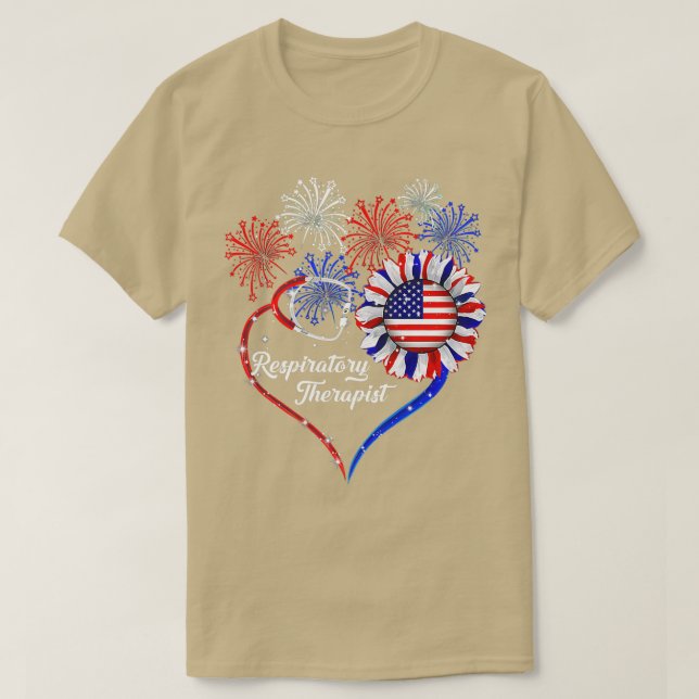 Patriotic Respiratory Therapist 4th Of July Americ T-Shirt (Design Front)