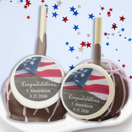 Patriotic Retirement American Flag Military Cake Pops
