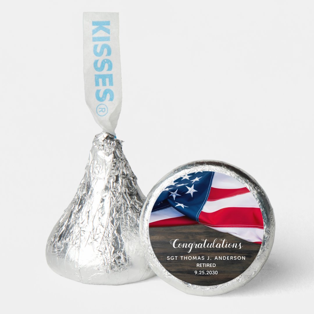 Patriotic Retirement American Flag Military Hershey®'s Kisses® | Zazzle