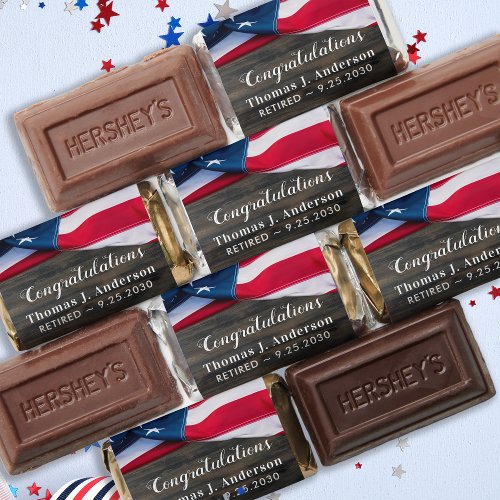 Patriotic Retirement American Flag Military Hersheys Miniatures