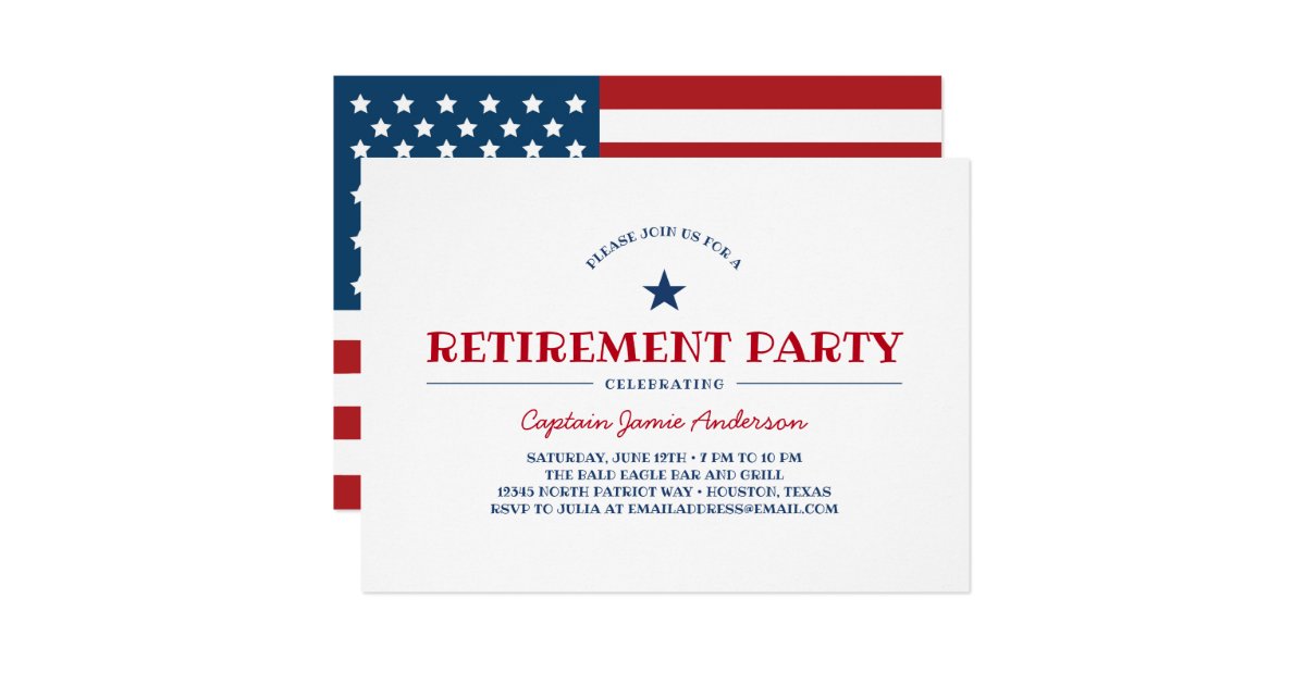 Patriotic Retirement Party Invitation | Zazzle.com