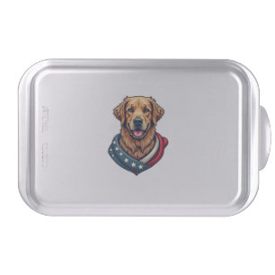 Patriotic Retriever Pride Vintage Dog Shirt 4 Cake Pan