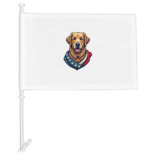 Patriotic Retriever Pride Vintage Dog Shirt 4 Car Flag
