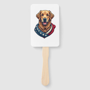 Patriotic Retriever Pride Vintage Dog Shirt 4 Hand Fan