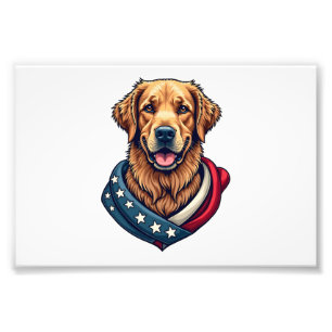 Patriotic Retriever Pride Vintage Dog Shirt 4 Photo Print