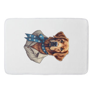 Patriotic Retriever Pride Vintage Dog Shirt Bath Mat