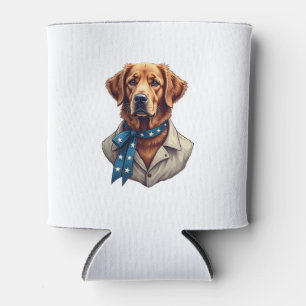 Patriotic Retriever Pride Vintage Dog Shirt Can Cooler