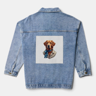Patriotic Retriever Pride Vintage Dog Shirt Denim Jacket