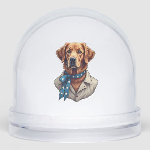 Patriotic Retriever Pride Vintage Dog Shirt Snow Globe