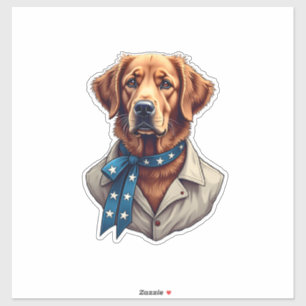 Patriotic Retriever Pride Vintage Dog Shirt Sticker