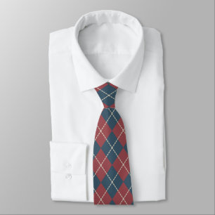 Patriotic Retro Argyle Men's Tie Gift