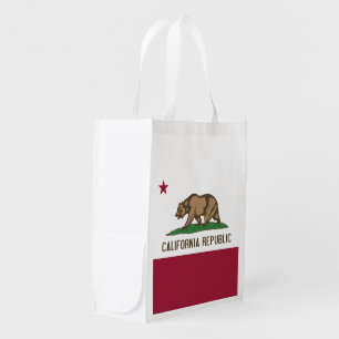 Patriotic reusable bag with California Flag