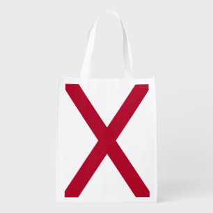 Patriotic reusable grocery bag with Alabama Flag