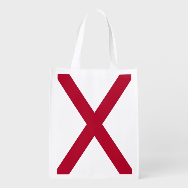 Patriotic reusable grocery bag with Alabama Flag (Back)