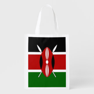 Patriotic reusable grocery bag with Flag of Kenya