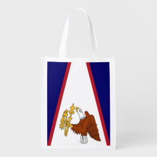 Patriotic reusable grocery bag with Samoa Flag