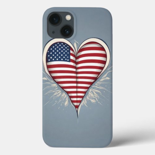 Patriotic Reverence Flag and Hand Vector iPhoneCs iPhone 13 Case