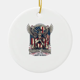 Patriotic Revolutionary War Skeleton Dark Patriot Ceramic Ornament