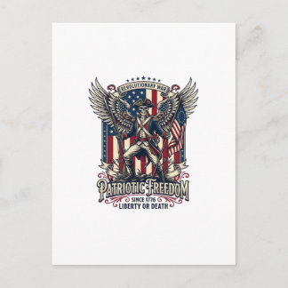 Patriotic Revolutionary War Skeleton Dark Patriot Postcard