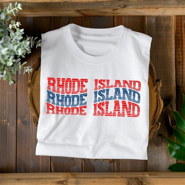 Patriotic Rhode Island Red and Blue Boho T-Shirt  (Creator Uploaded)