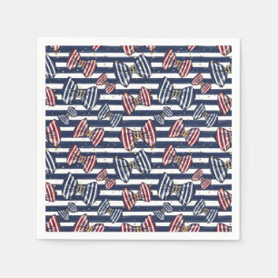 Patriotic Ribbon Stripes Pattern Napkins