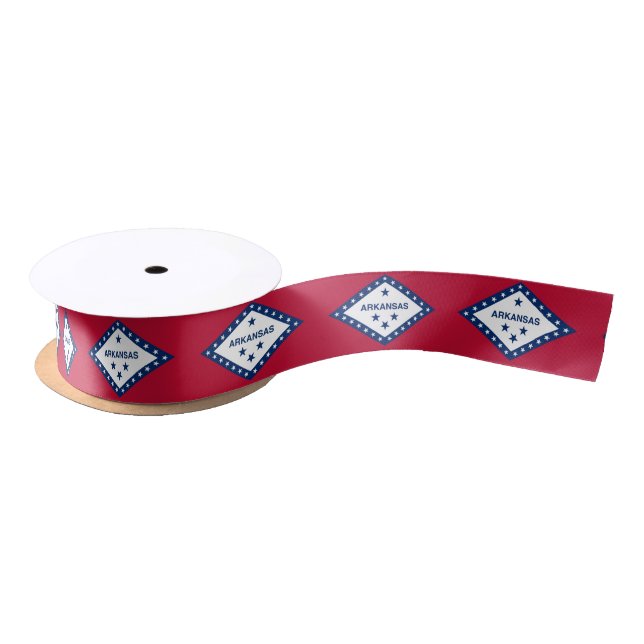 Patriotic Ribbon with Flag of Arkansas, U.S.A. (Spool)