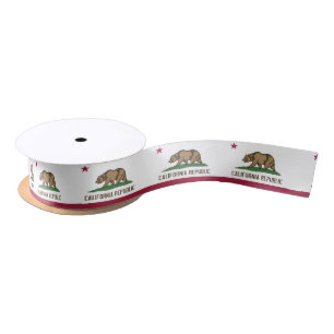 Patriotic Ribbon with Flag of California, U.S.A.