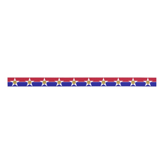 Patriotic Ribbon with Flag of Dallas (Front)