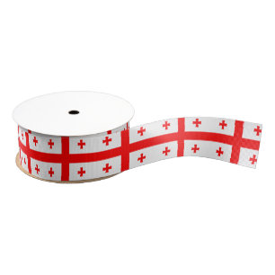 Patriotic Ribbon with Flag of Georgia