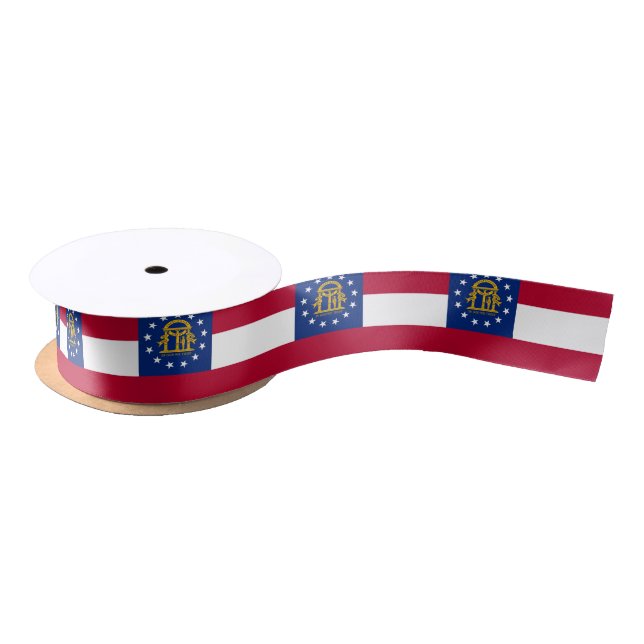 Patriotic Ribbon with Flag of Georgia, U.S.A. (Spool)