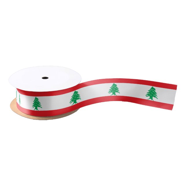 Patriotic Ribbon with Flag of Lebanon (Spool)
