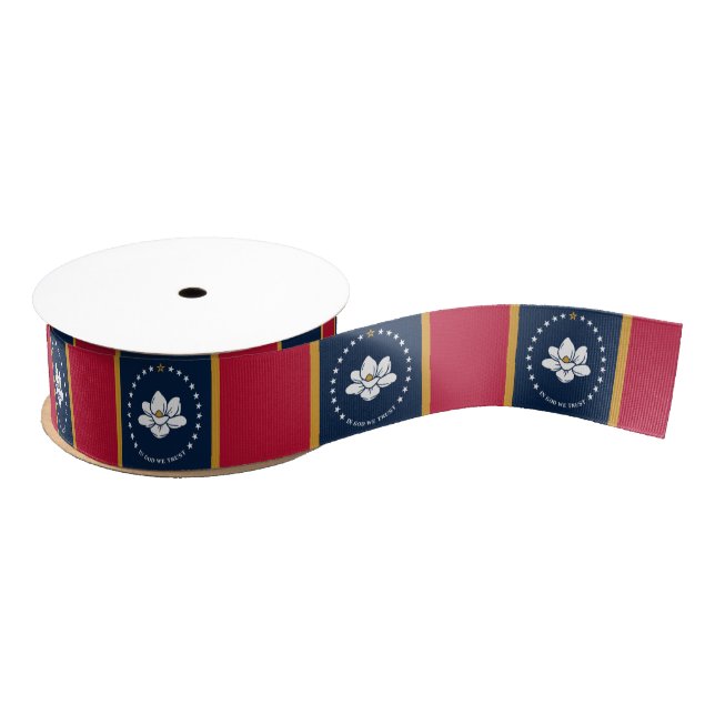Patriotic Ribbon with Flag of Mississippi, USA (Spool)