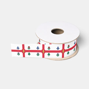 Patriotic Ribbon with Flag of Montreal
