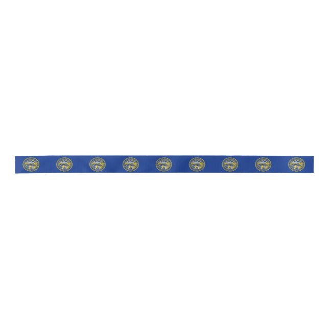 Patriotic Ribbon with Flag of Nebraska, USA (Front)