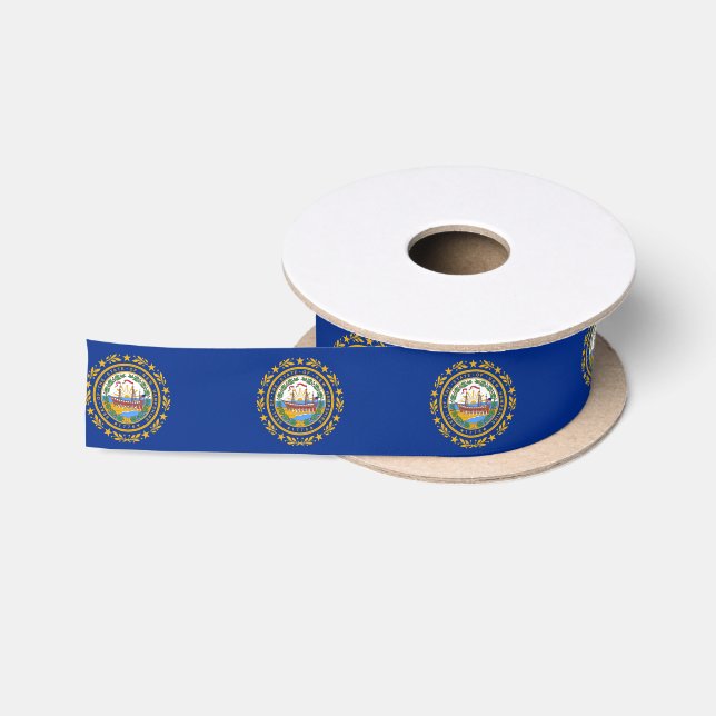 Patriotic Ribbon with Flag of New Hampshire, USA (Spool)