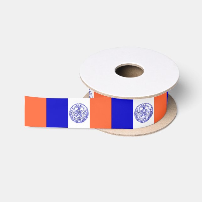Patriotic Ribbon with Flag of New York City, USA (Spool)