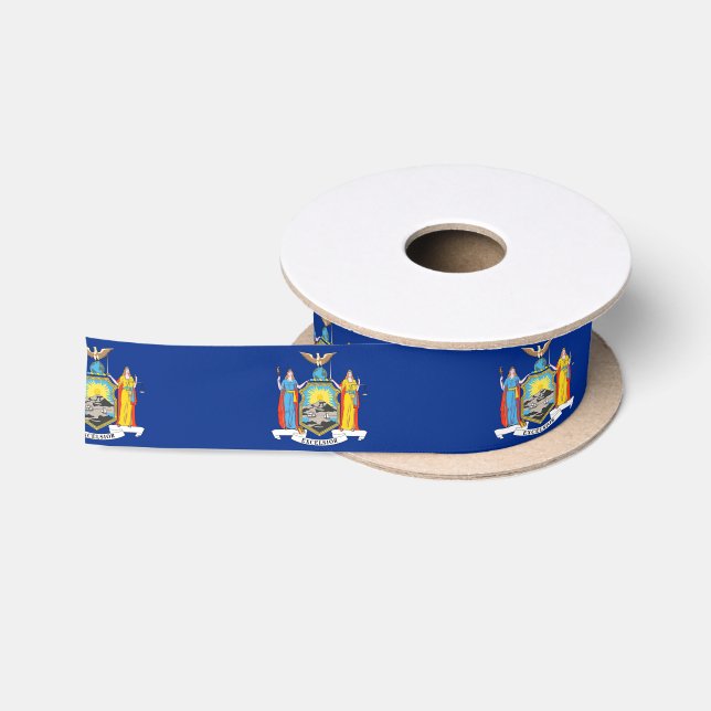 Patriotic Ribbon with Flag of New York, USA (Spool)