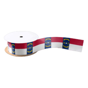 Patriotic Ribbon with Flag of North Carolina, USA