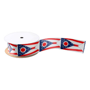 Patriotic Ribbon with Flag of Ohio State, USA